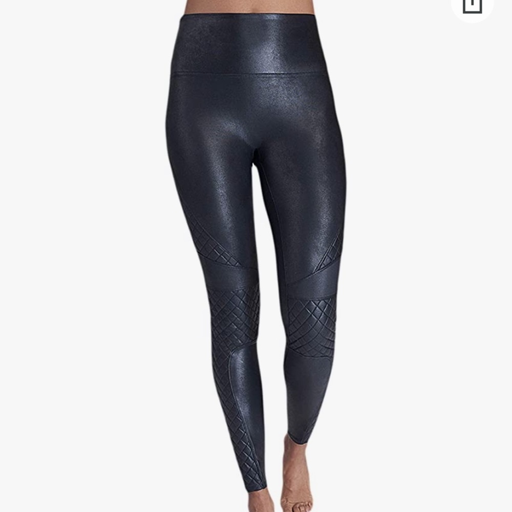 Spanx quilted faux leather leggings size Small